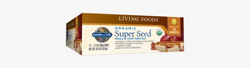 658010112130 - Garden Of Life - Organic Super Seed Fiber Bars Box, transparent png #2353369