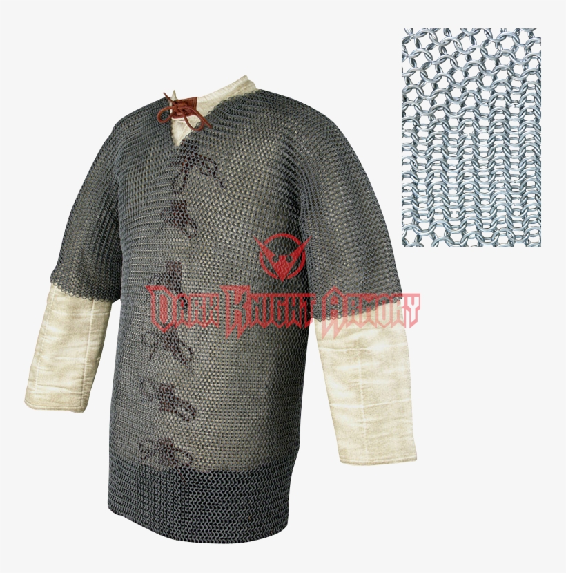 Half Sleeve Round Ring Chainmail Hauberk - Chainmail Shirt, transparent png #2353591