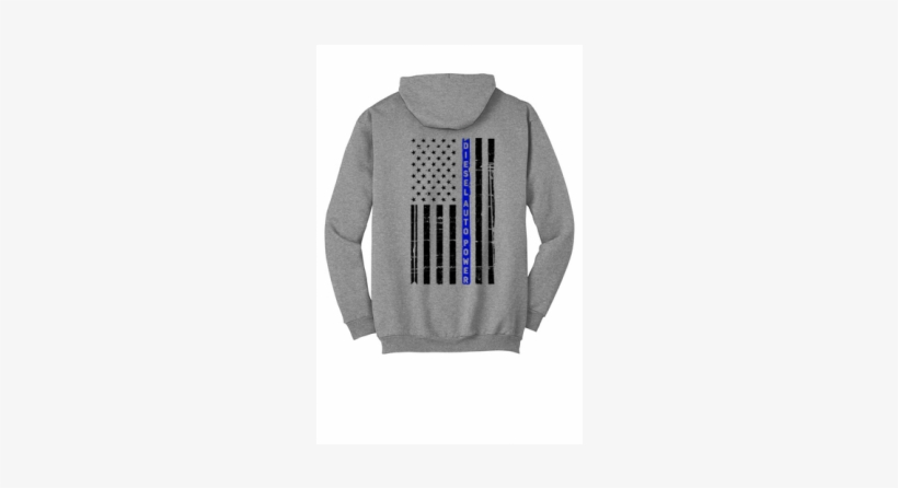 Dap Gray Hoodie With Blue Line Flag - Name Back Hoodie, transparent png #2354576