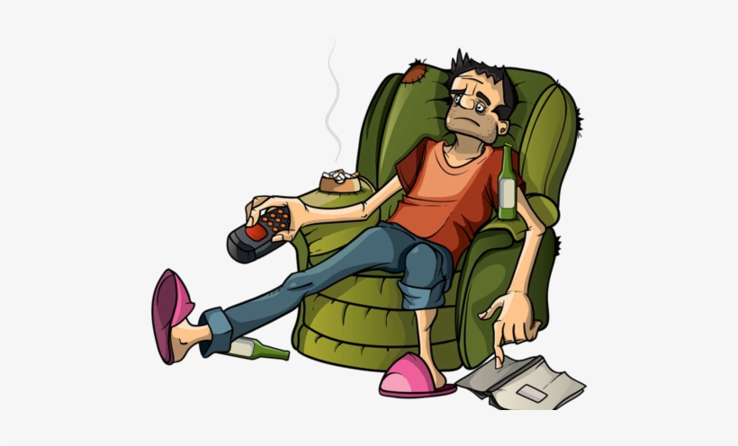 Share This Image - Man Watching Tv Cartoon Drawing, transparent png #2358446