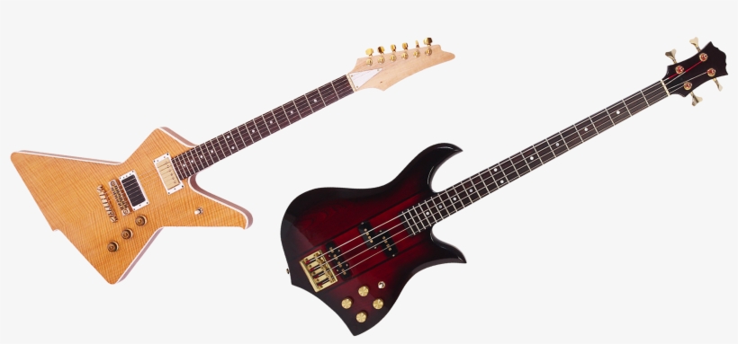 Ibanez Destroyer & Unidentified Triple Cutaway Bass - Guitarra Norteña Rojo Png, transparent png #2358958