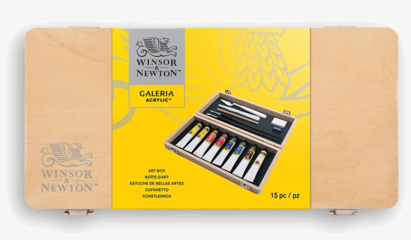 Winsor & Newton Galeria Acrylic Small Wood Box Set - Winsor & Newton Galeria Acrylic Small Wood Box, transparent png #2358981