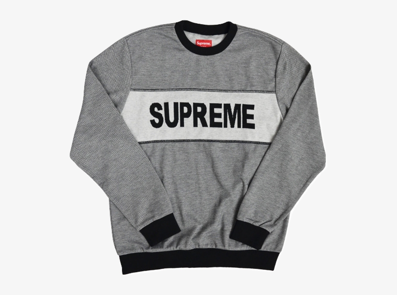 Supreme Tonal Stripe Logo Crewneck, transparent png #2360007