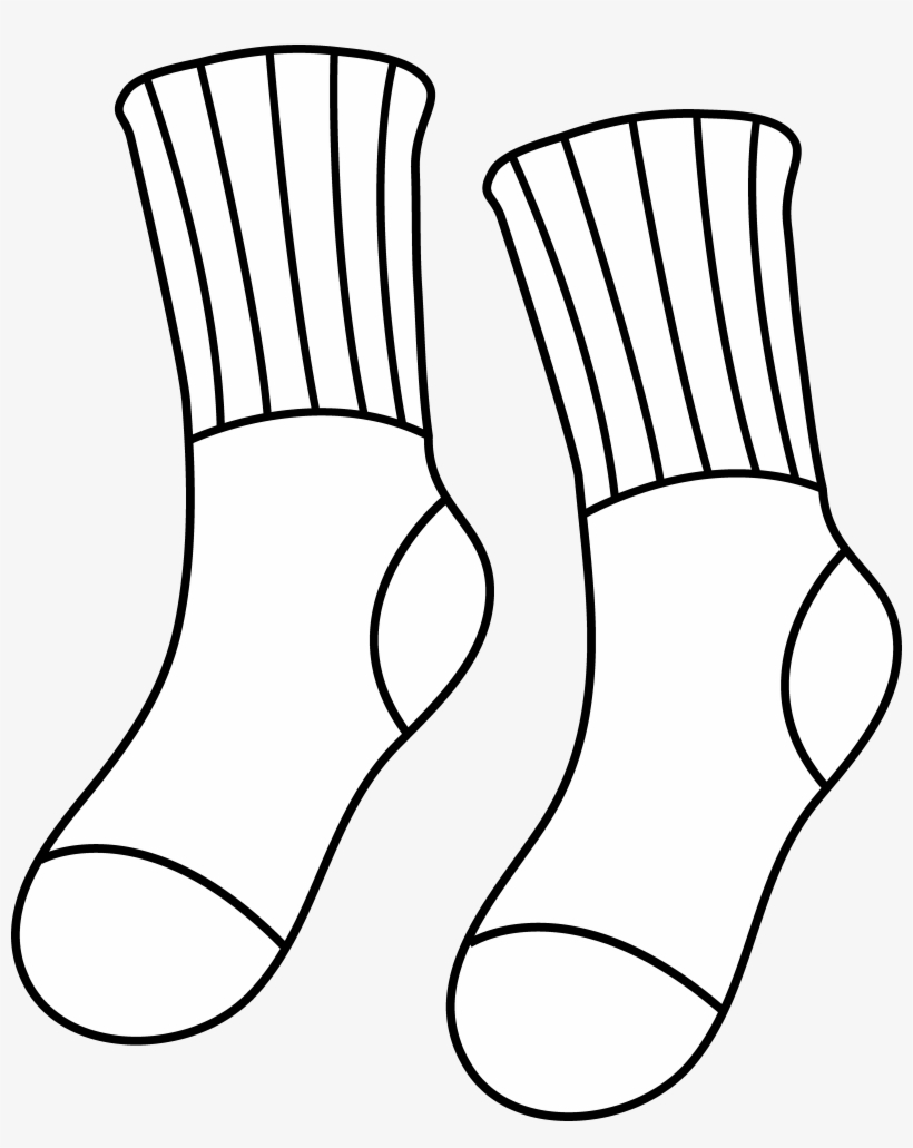 Clip Freeuse Download Pair Of Line Art Free Clip Colorable - Socks Outline Png, transparent png #2362073