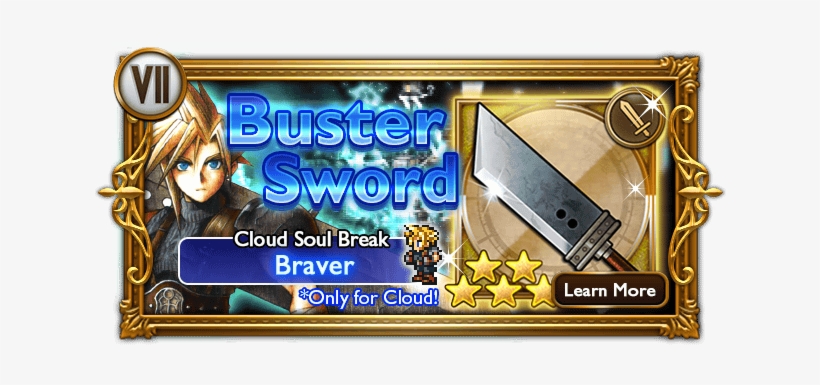 Cloud's Buster Sword - Final Fantasy 7, transparent png #2363289