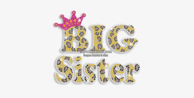 Big Sister In Crown Heat Press Rhinestone Transfer - Heat Press, transparent png #2364147