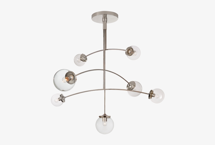 Prescott Large Mobile Chandelier In Polished Nickel - Prescott Large Mobile Chandelier In Various Finishes, transparent png #2364280