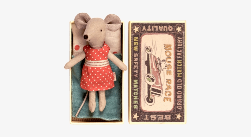 Maileg Big Sister Mouse In A Box, Red Dress, transparent png #2364325