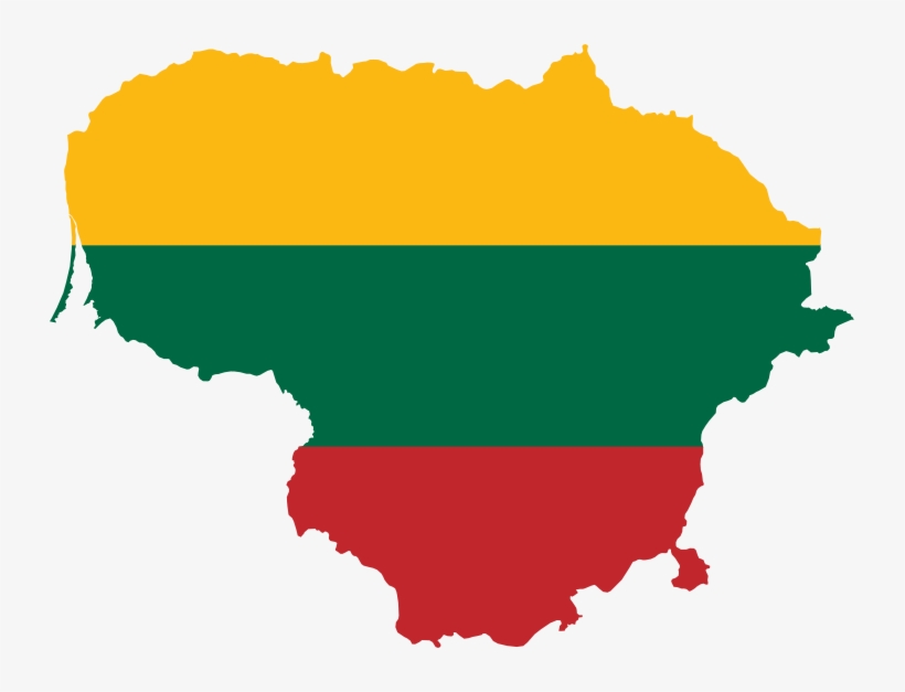 Representing Lithuania In March Madness - Lithuania Flag Map, transparent png #2365938