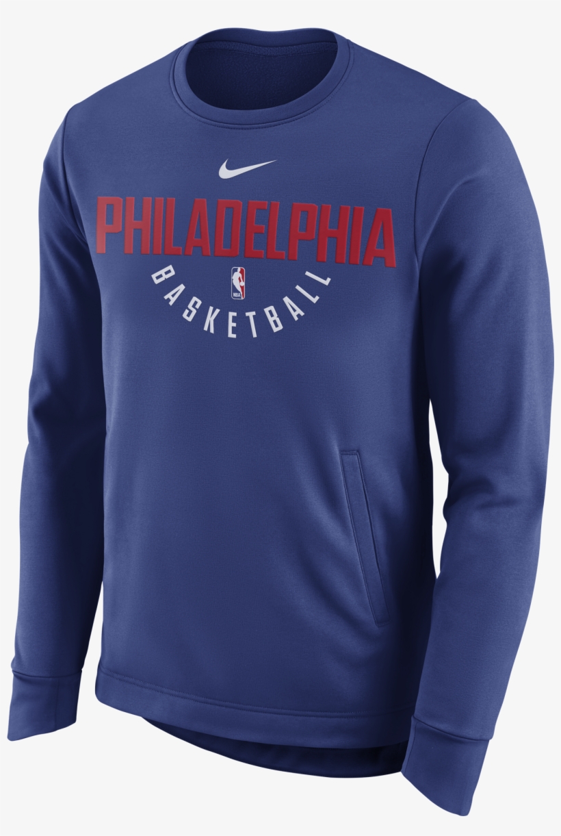 Philadelphia 76ers Men's Therma Performance Crew Sweater - Philadelphia 76ers Nike Crew Sweatshirt, transparent png #2366333