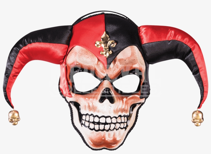 Sinister Jester Mask - Forum Adult Sinister Skull Jester Face Mask, One Size, transparent png #2367802
