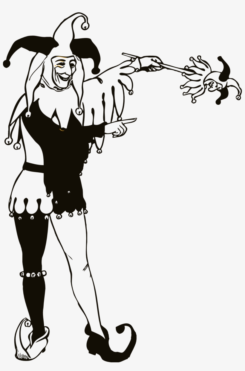 Medieval Clipart Jester - Jester Clipart Black And White, transparent png #2367898