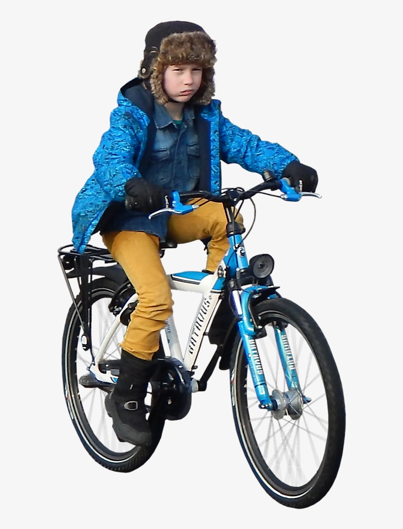 Kid On Bike Alpha - Kid Biking Png, transparent png #2369022