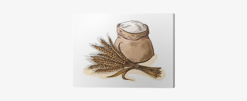 Watercolor Sack With Whole Flour And Ear Wheat In Graphic - Flour Icon Watercolor, transparent png #2370048