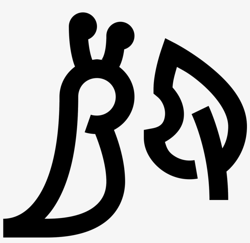 This Icon Is Depicting A Slug Next To A Leaf With A - Eating, transparent png #2372817