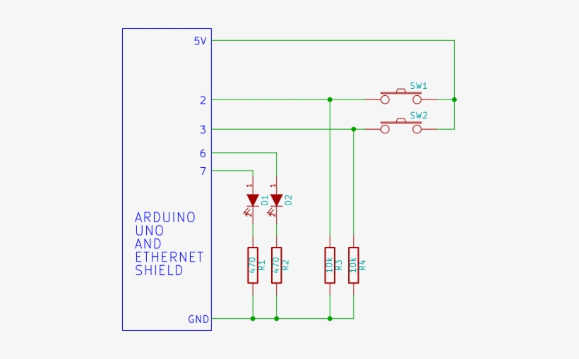 Arduino Web Server Switch And Led Connections - Arduino 2 Buttons 2 Leds, transparent png #2374335