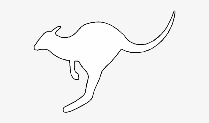 Kangaroo Outline - Png White Kangaroo, transparent png #2375104