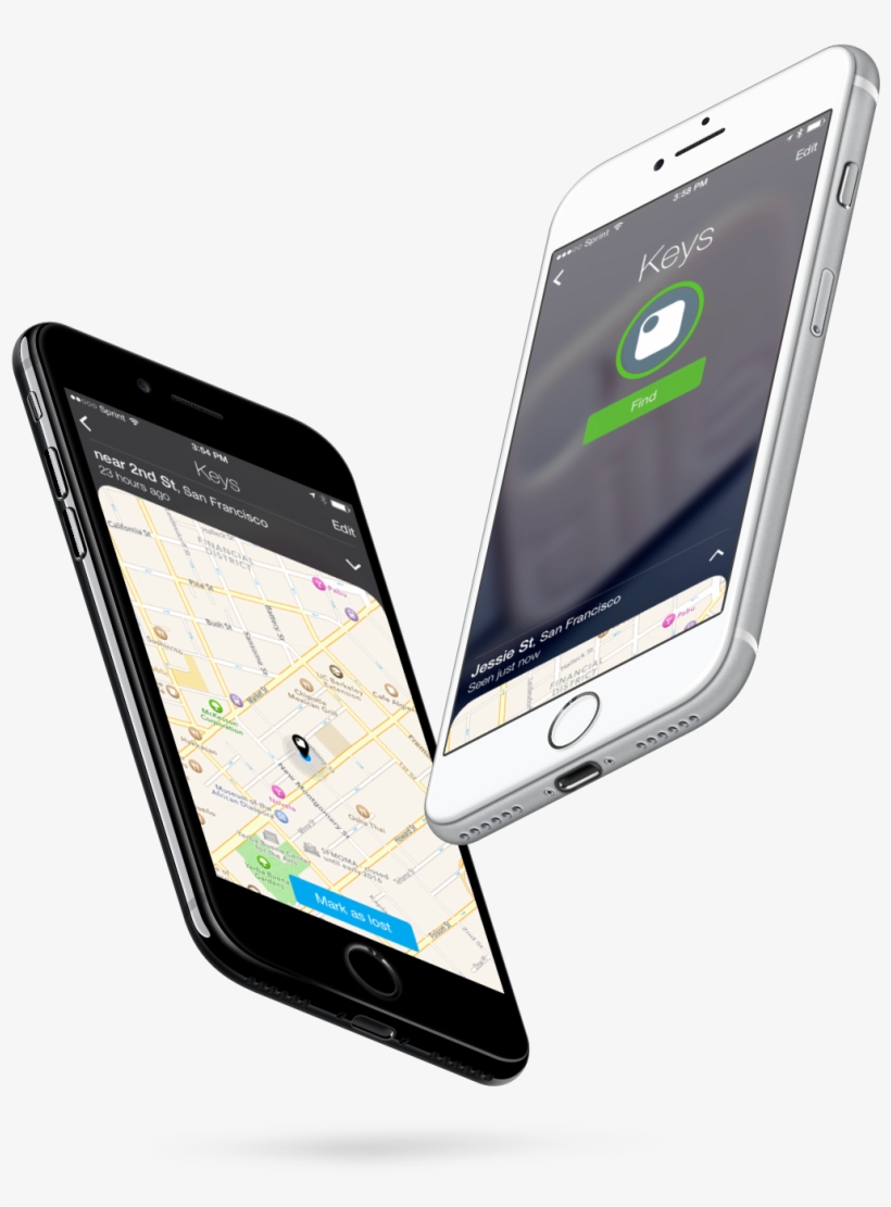 Two Iphones Displaying Screens From The Tile App - Iphone, transparent png #2375232