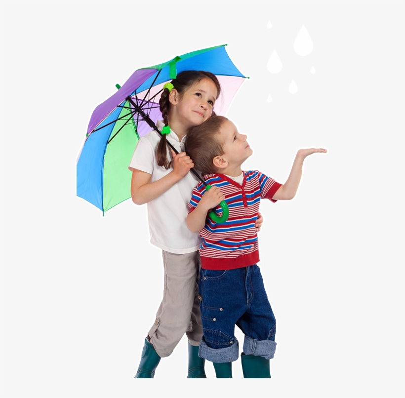Kids With Umbrella - Children With Umbrella Png, transparent png #2375396