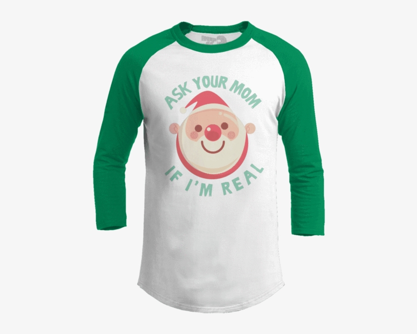 Ask Your Mom - Ask Your Mom - Christmas Raglan / White/red / 4xl, transparent png #2375809