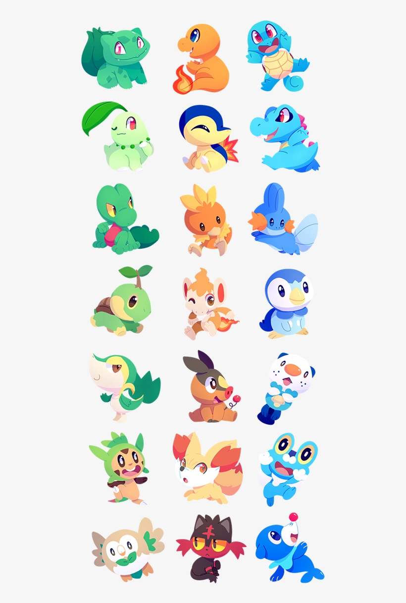 Todo Los Pokemon En El Que Comenzamos A Escojer En - Pokemon All Starters, transparent png #2378171