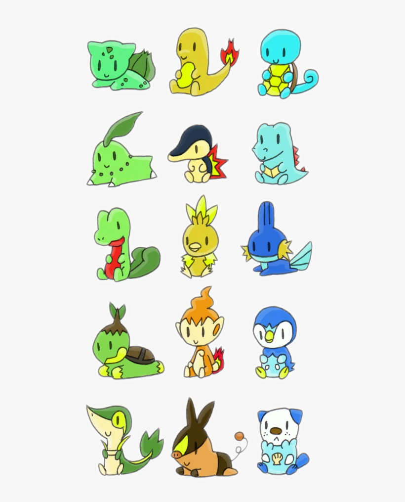 Chibi Starter Pokemon Pokemon Starters, All Things - Pokemon Starters, transparent png #2378307