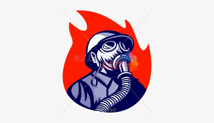 Stock Illustration Of Old Fashioned Cartoon Drawing - Gas Mask Illustration, transparent png #2378381