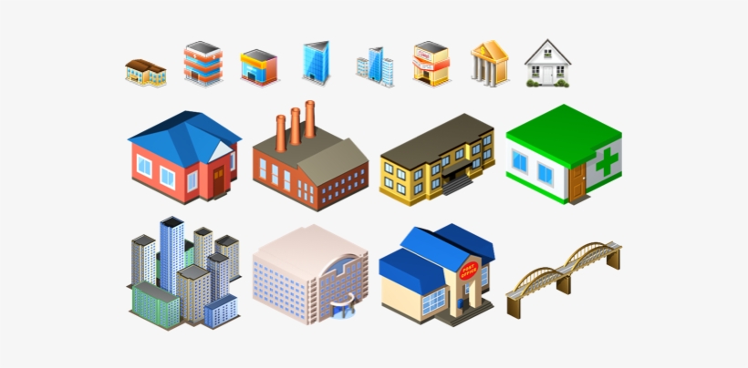 Pretty Urban Building Icons - Building Stencil Visio, transparent png #2379176