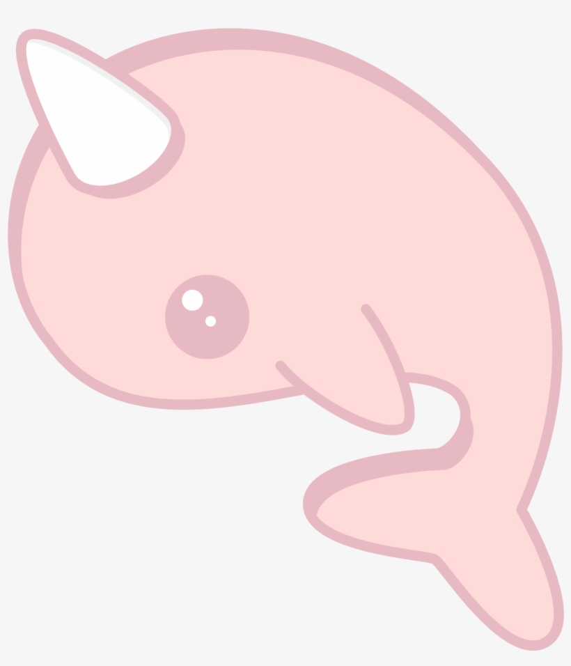 Kawaii Pink Narwhal - Narwhal, transparent png #2380289