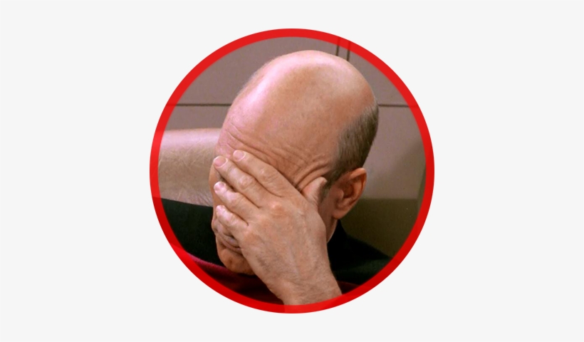 2 - Upvote - Negpalm - Star Trek - The Next Generation - Face Palm Refrigerator, transparent png #2380290