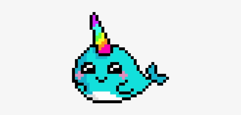 Narwhal - Unicorn Pixel Art, transparent png #2380432