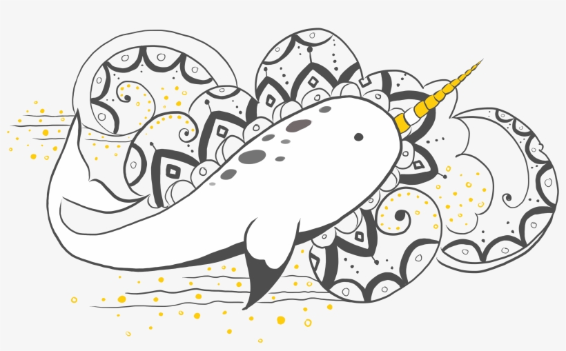 Sailing Narwhal Pastel Ocean - Cartoon, transparent png #2380495