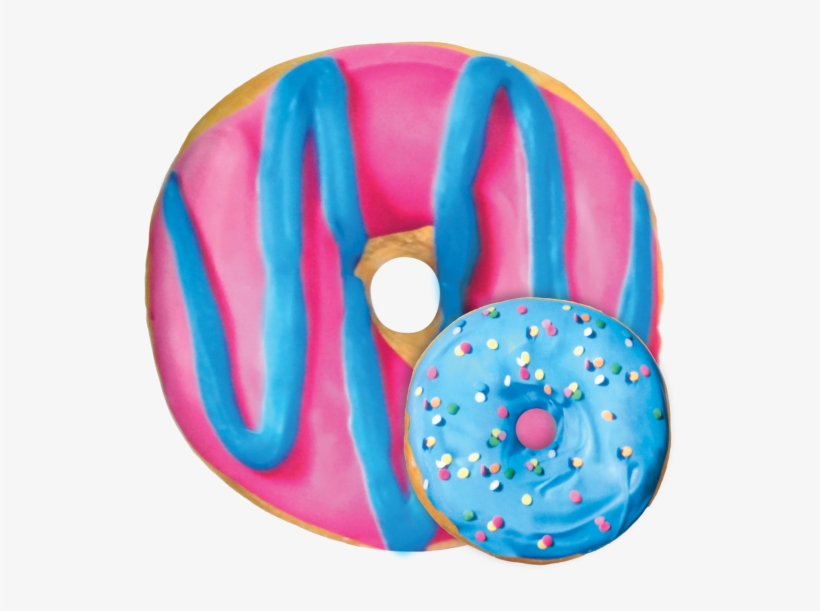11 - Blue And Pink Donut, transparent png #2381064