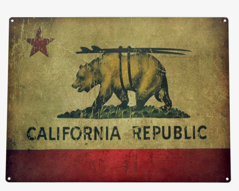 Take Home This Awesome Metal California Republic Flag - California Republic Surf, transparent png #2381587