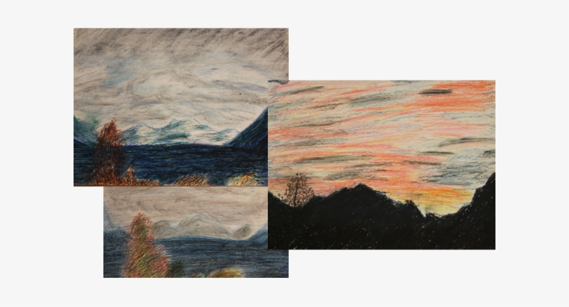 Oil Pastel Mountains - Painting, transparent png #2381630