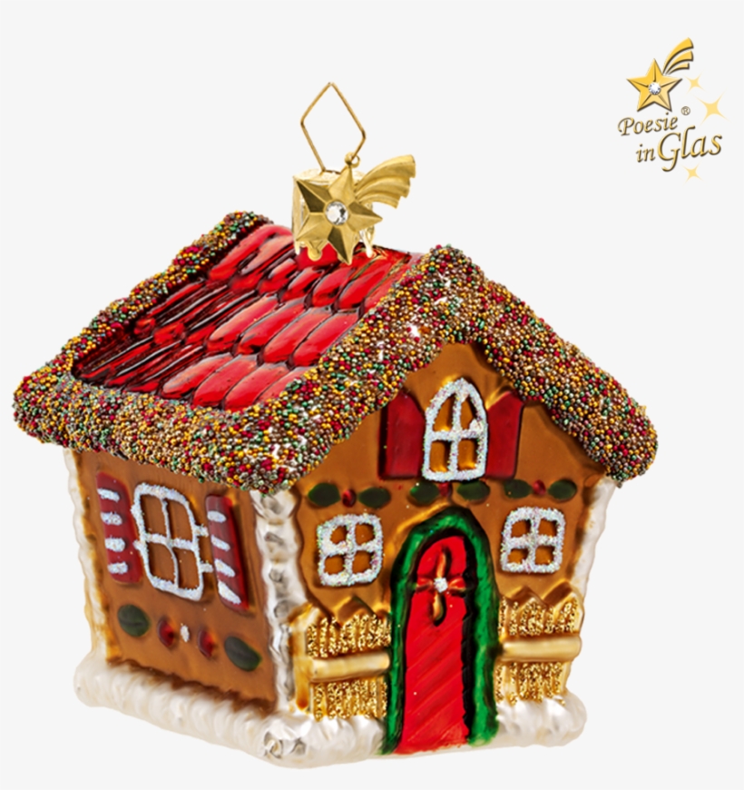 Gingerbread House With Beads - Gingerbread House Transparent, transparent png #2381831