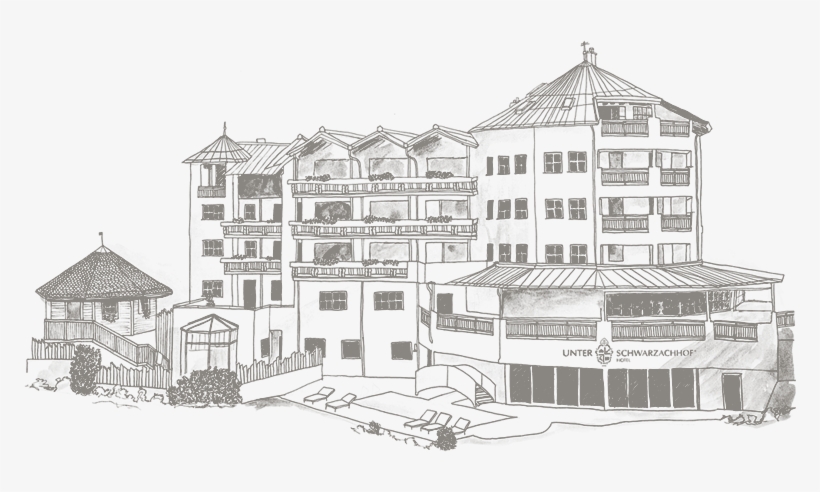Skizze Hotel Unterschwarzachhof In Saalbach Hinterglemm - Hotel Skizze, transparent png #2382150
