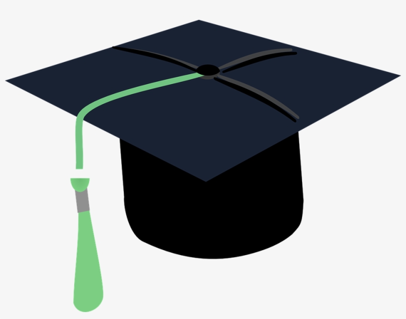 Small - Graduation Cap With Green Tassel, transparent png #2382257