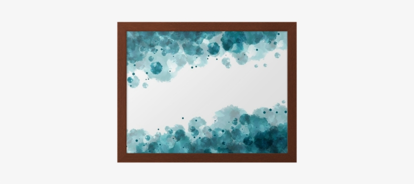 Póster Com Moldura Blue Green Watercolor Background - Watercolor Painting, transparent png #2382333