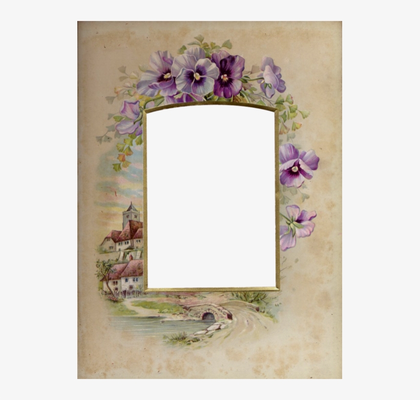 Molduras Vintage Para Scrapbook E Artesanato - Винтажные Рамки С Цветами, transparent png #2382456