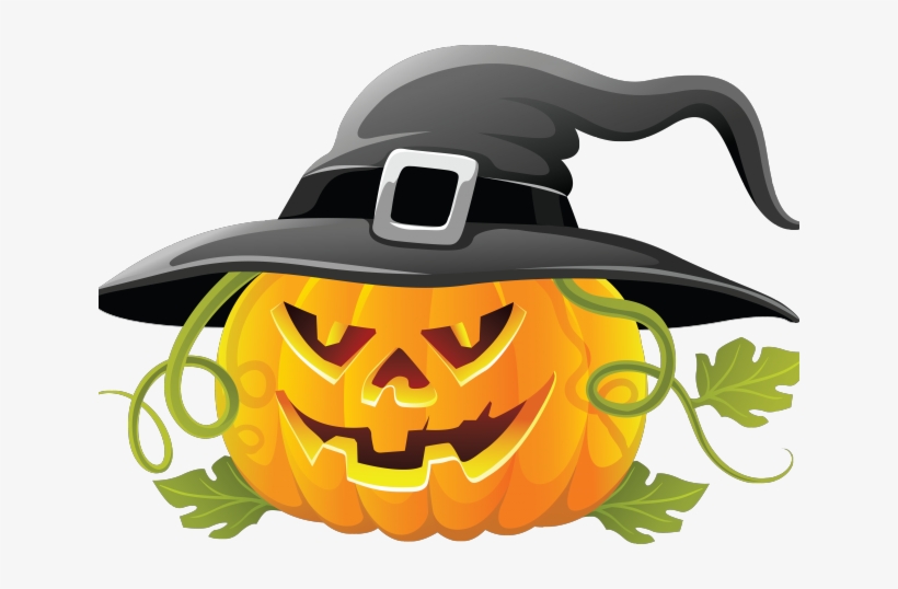 Witch Hat Clipart Halloween Witch - Creepy Pumpkin Clip Art, transparent png #2384493