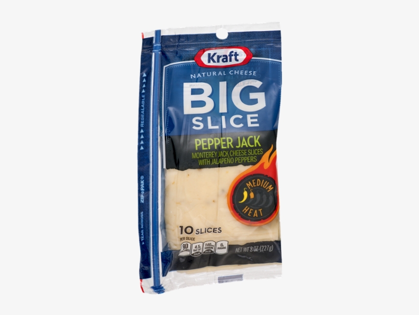 Kraft Big Slice Pepper Jack Cheese, Sliced - 10 Count,, transparent png #2384494