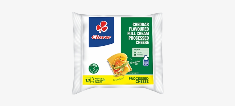 Processed Cheese Slices Cheddar - Clover Long Life Milk, transparent png #2384518