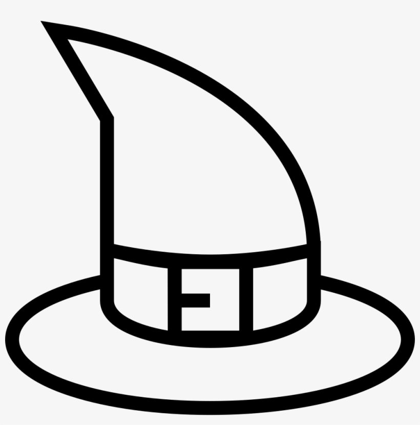 Halloween Witch Hat Outline - Witch Hats Halloween Drawings, transparent png #2384555