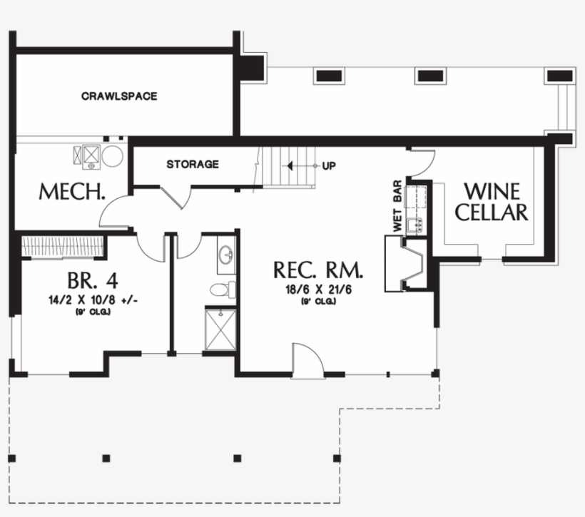 Image For Clearfield Sloped Lot Daylight Craftsman - House Plan, transparent png #2384729