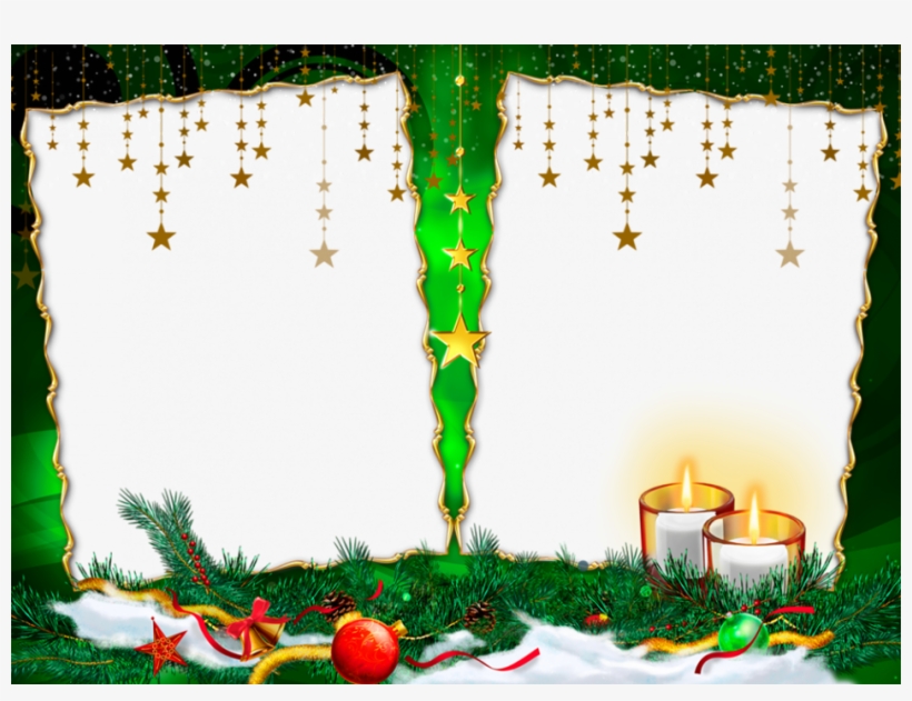 Bonecos De Neve - Marco Para Dos Fotos Navideñas, transparent png #2384908