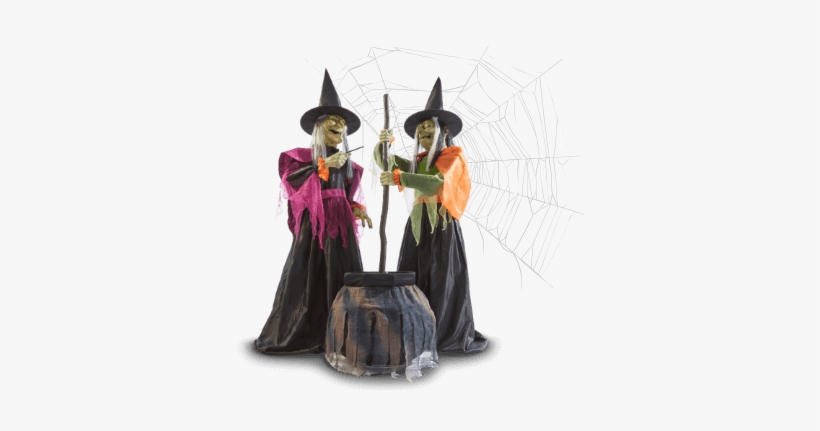 Two Witches Casting Magic Spells - Home Accents Holiday 72 In. Wicked Cauldron Witches, transparent png #2384996