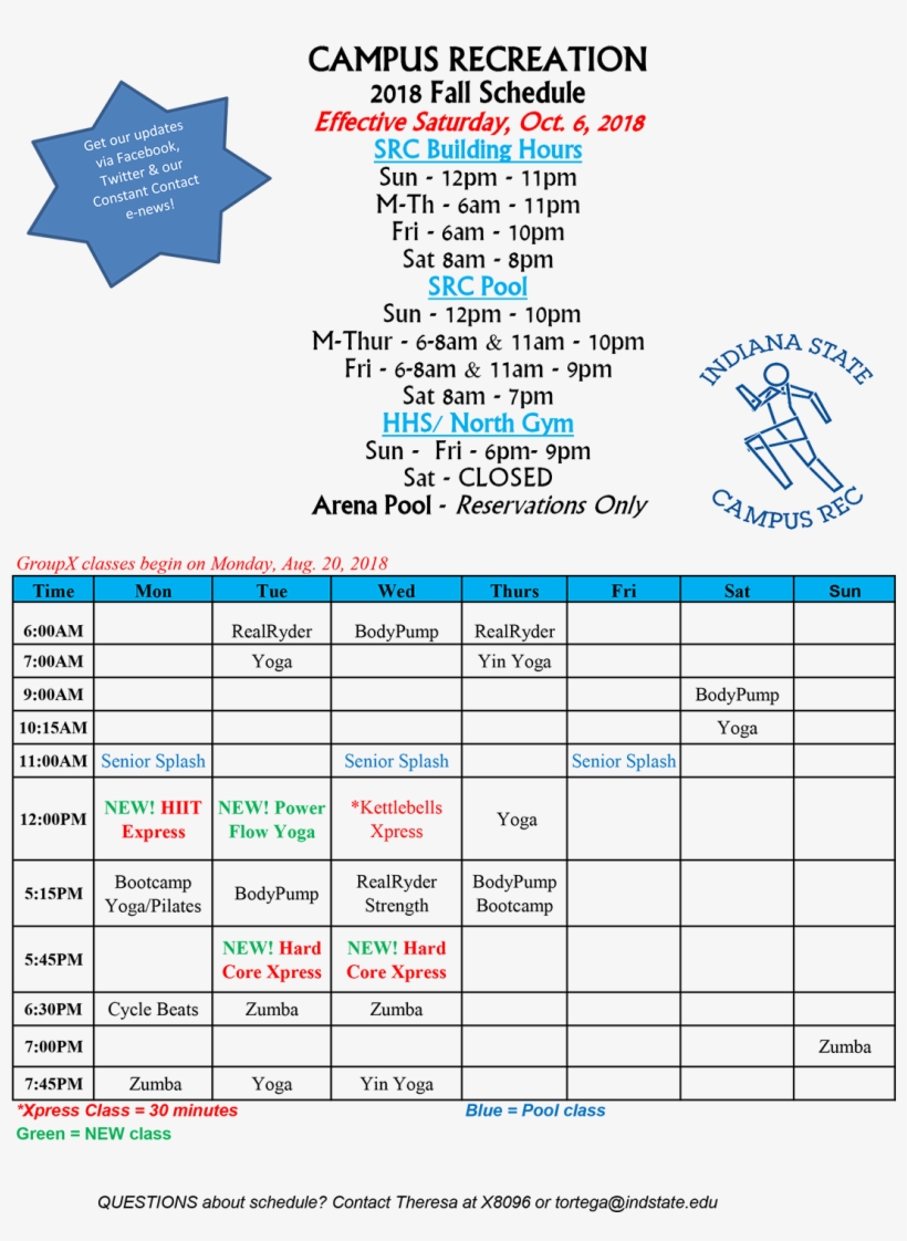 Campus Rec Fall 2018 Schedule Update 6oct2018 - 医療 費 明細 書 書き方, transparent png #2385480