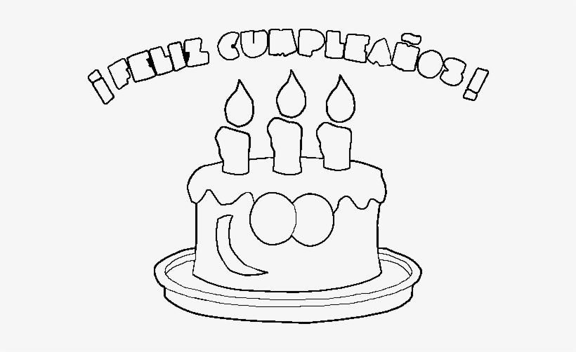 Dibujo De Feliz Cumpleaños Para Colorear - Dibujos Para Un Cumpleaños -  Free Transparent PNG Download - PNGkey