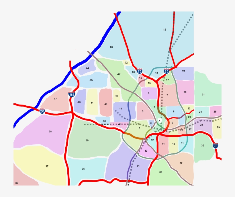 Atlanta Hoods Shields - Map Of Atlanta Neighborhoods, transparent png #2386805